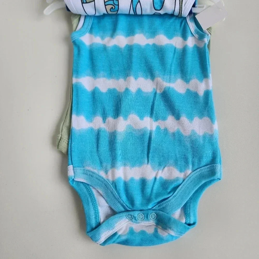 NWT Pack of 4 KOALA BABY Baby Boys NB Sleeveless Bodysuits Living On Beach Time